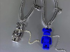 Replica Designer Klein Blue Bear Necklace Female Hip Hop Unisex Fashion Jewelry