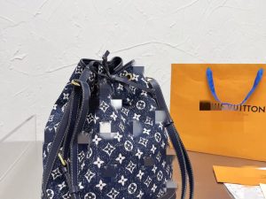 Replica Designer Louis Vuitton All-Match Denim Blue Classic Bucket Shoulder Bag