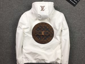 Replica Designer Louis Vuitton Men Casual Letter Embroidered Hooded Jacket