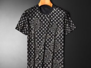 Replica Designer Louis Vuitton Men Fashion Printed Crewneck T-Shirt