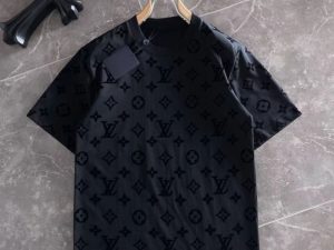 Replica Designer Louis Vuitton Simple Letter Print Loose T-Shirt